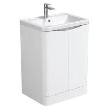 Halite 610mm White Waterproof Vanity Unit with Curved Basin