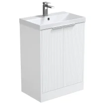 Halite 610mm Waterproof Fluted Vanity Unit with Curved Basin