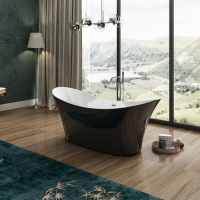 Charlotte Edwards Harrow Gloss Black 1700 x 700mm Modern Freestanding Bath