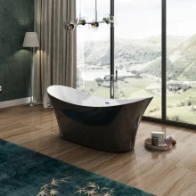 Runner Black 1690mm Traditional Freestanding Bath with Chrome Feet