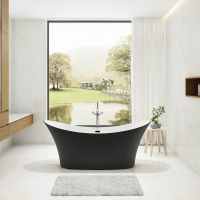 Charlotte Edwards Harrow Matt Black 1700 x 700 Modern Freestanding Bath