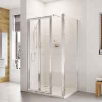 Lakes Classic 1500 x 800 Seated Shower Tray & In Line Panel With Bi-Fold Door 