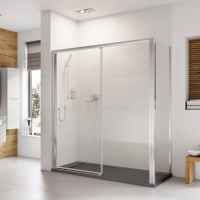 Vantage 2000 Black Sliding Shower Door 1200mm - Easy Clean