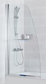 Haven Plus Single Panel Angled Bath Shower Screen with Towel Rail