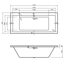 Beaufort Portland 1700 x 700 Double Ended Bath With Grip