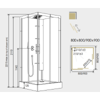 Kinedo Horizon 1100 x 800mm Corner Pivot Door Self Contained Shower Pod