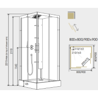 Kinedo Eden 1200 x 800mm Sliding Door Self Contained Corner Shower Pod