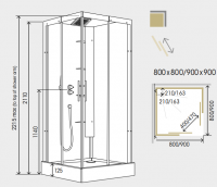 Kinedo Horizon 800mm Corner Sliding Door Self Contained Shower Pod