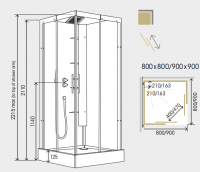 Kinedo Horizon 900mm Corner Pivot Door Self Contained Shower Pod