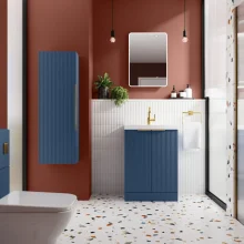 Hudson Reed Fluted 500 Satin Blue Vanity Unit