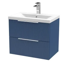 Hudson Reed Fluted 600 Soft Black 2 Drawer Vanity Unit & Basin