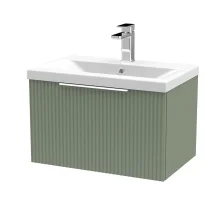 Hudson Reed Fluted 600 Satin Blue Vanity Unit & Basin