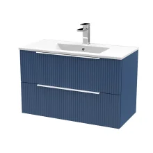 Hudson Reed Fluted 800 Soft Black 2 Drawer Vanity Unit & Basin