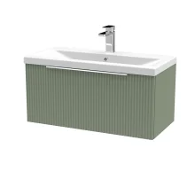 Hudson Reed Fluted 800 Satin Blue Vanity Unit & Basin
