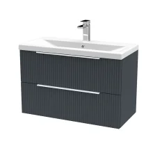 Hudson Reed Fluted 800 Satin Grey 2 Drawer Vanity Unit & Basin