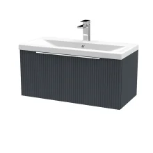 Hudson Reed Fluted 800 Satin Grey Vanity Unit & Basin