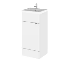Hudson Reed Fusion Gloss White 400 Floor Standing Vanity Unit with Basin