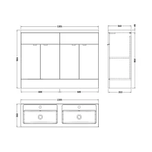 Hudson Reed Fusion Pebble Grey 600mm Vanity Unit and Compact Basin