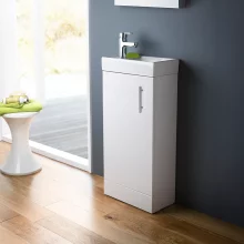 Nuie Vault 400mm Floor Standing Cloakroom Vanity Unit with Ceramic Basin