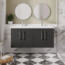 Hudson Reed Juno 1200 Graphite Grey Wall Hung Vanity Unit