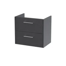 Hudson Reed Juno 600 2 Drawer Graphite Grey Wall Hung Vanity Unit