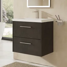 Hudson Reed Juno 600 2 Drawer Slate Wall Hung Vanity Unit