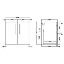 Hudson Reed Juno 800 Graphite Grey 2 Door Floor Standing Vanity Unit