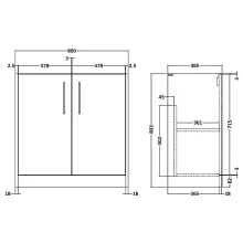 Hudson Reed Juno Blue Compact Vanity Unit