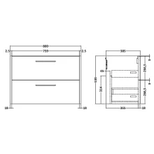 Hudson Reed Juno 600 Blue Wall Hung Vanity Unit