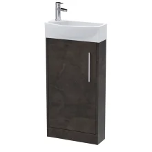 Hudson Reed Juno Metallic Slate Floor Standing Vanity Unit & Basin