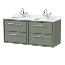 Hudson Reed Lille 1200 4 Drawer Fern Green Wall Hung Vanity Unit