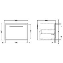 Villeroy & Boch Avento 340mm Volcano Black Wall Hung Cloakroom Vanity Unit & Basin