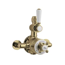 Hudson Reed Topaz Brushed Brass Exposed Twin Thermostatic Shower Valve