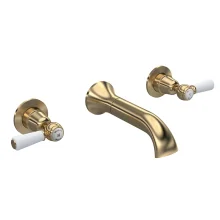 Hudson Reed Topaz Brushed Brass Wall Mounted Dome Collar Bath Mixer