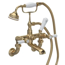 Hudson Reed Topaz Brushed Brass Wall Mounted Dome Collar Bath Shower Mixer