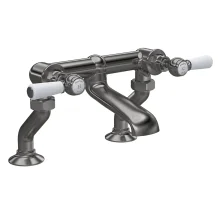 Hudson Reed Topaz Brushed Pewter Deck Mounted Hex Collar Bath Filler