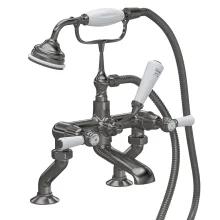 Hudson Reed Topaz Brushed Pewter Dome Collar Bath Shower Mixer