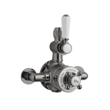 Hudson Reed Topaz Brushed Pewter Exposed Twin Thermostatic Shower Valve