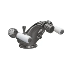Hudson Reed Topaz Brushed Pewter Hex Collar Bidet Tap & Waste
