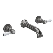 Hudson Reed Topaz Brushed Pewter Wall Mounted Dome Collar Bath Mixer