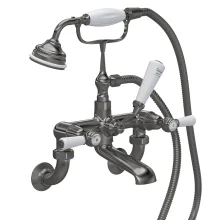 Hudson Reed Topaz Brushed Pewter Wall Mounted Dome Collar Bath Shower Mixer