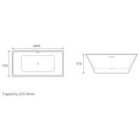 Termond 1620x710x775mm Freestanding Slipper Bath with Lion Feet