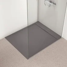 Ideal Standard Ultra Flat S i.life 1000 x 700mm Concrete Grey Rectangle Shower Tray