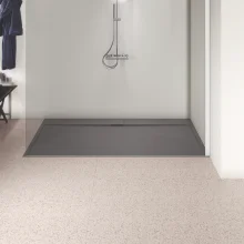 Ideal Standard Ultra Flat S i.life 900 x 700mm Concrete Grey Rectangle Shower Tray