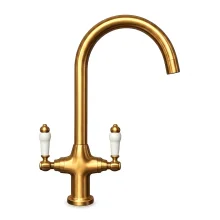 Imperial Traditional Twin Lever Kitchen Mixer Tap - Copper