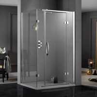 Aquadart Inline 800 x 800mm 2 Sided Hinge Door Shower Enclosure with Side Panel 