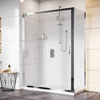 Roman Innov8 Sliding Shower Door & Side Panel 1200 x 800mm for Corner Fitting 