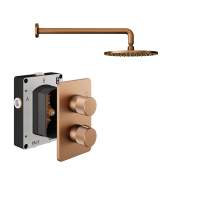 Abacus Iso Pro Shower Pack 1 Fixed Shower Arm And Head - Brushed Bronze