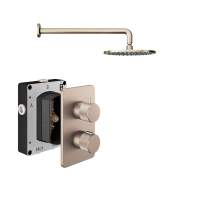 Abacus Iso Pro Shower Pack 1 Fixed Shower Arm And Head - Brushed Nickel