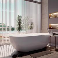 Clearwater Patinato Petite 1524 x 800 Clear Stone Freestanding Bath